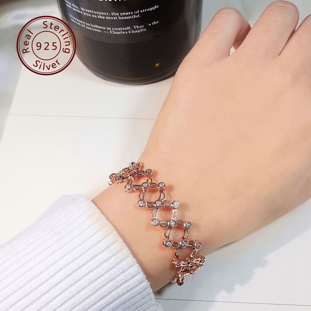 Sterling Silver Transformable Ring Bracelet Cubic Zirconia Jewelry Unisex