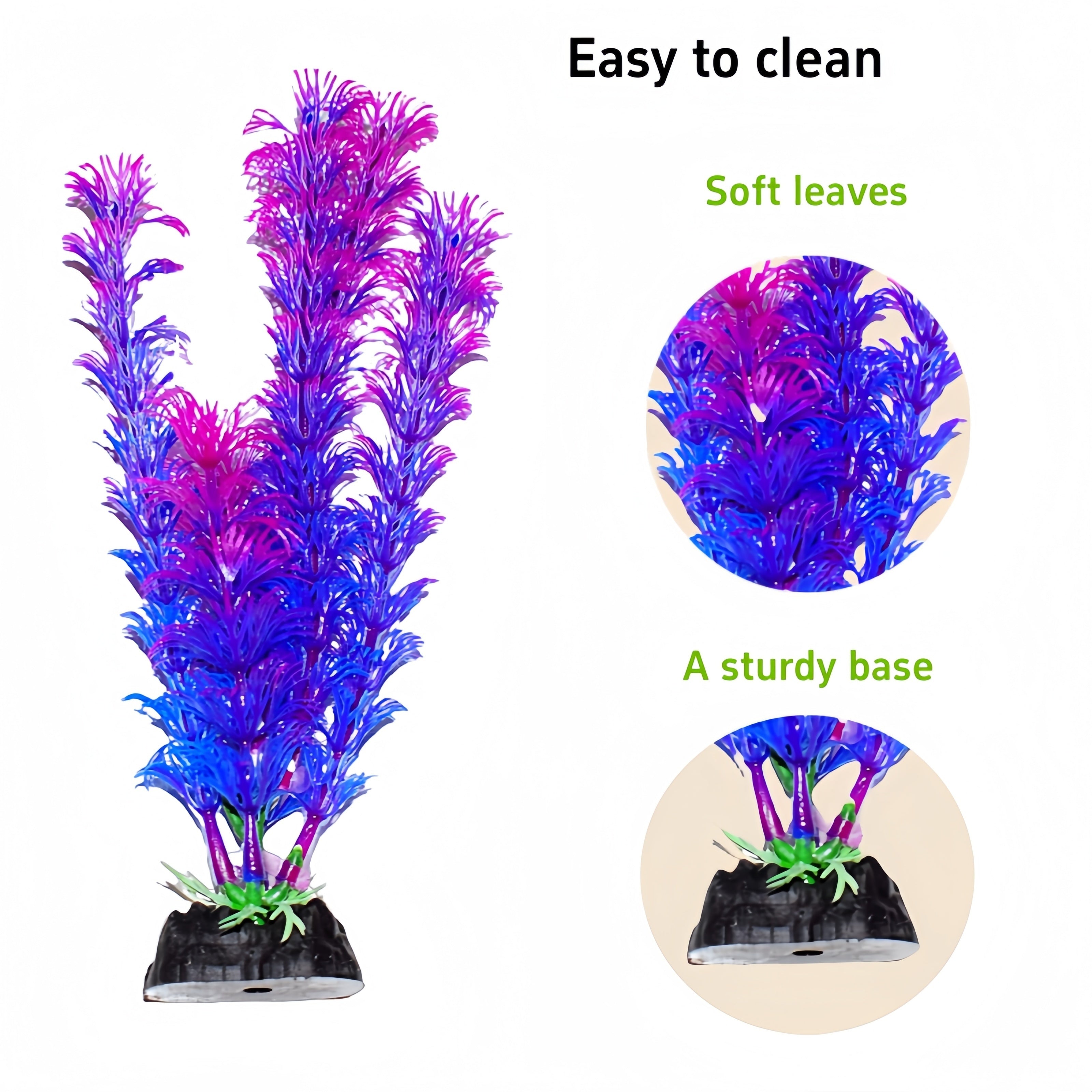 15-Piece Artificial Aquarium Plants Set Non-Toxic PE for Fish Tanks and Aquariums