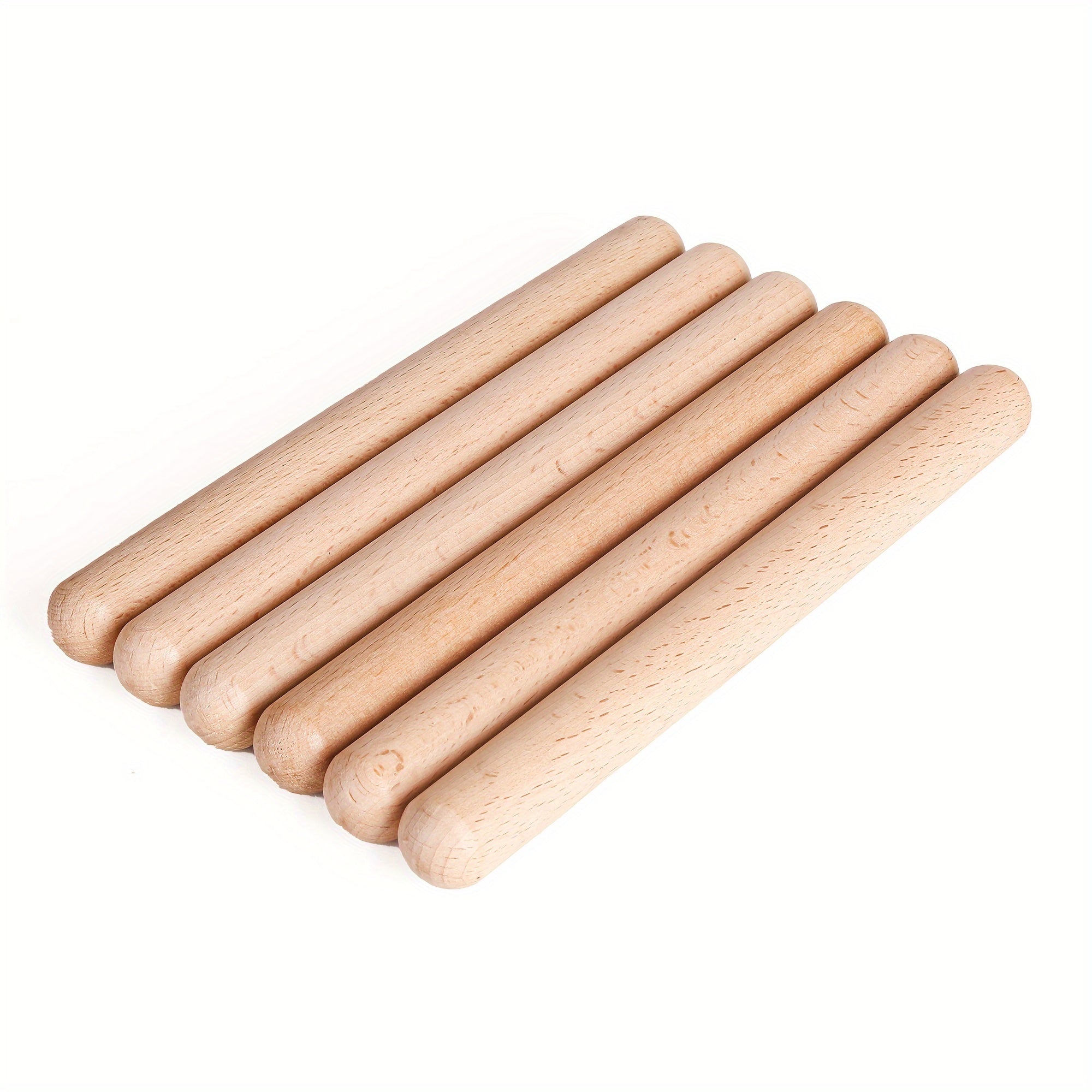 Wooden Claves Percussion Instruments Set 1/2/4/8 Pairs Natural Hardwood 20.32 cm