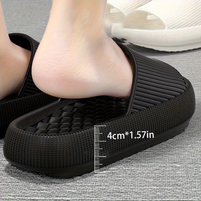 Uniseks EVA yostiqli shippilar, sirpanishga qarshi, ochiq barmoqli sandallar, qora oq