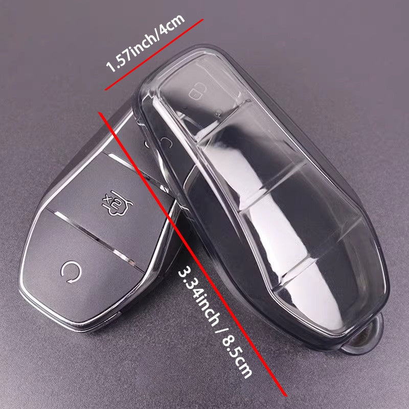 Car Key Cover TPU Protective Case for Sedan SUV Key Fob with Hanging Buckle
