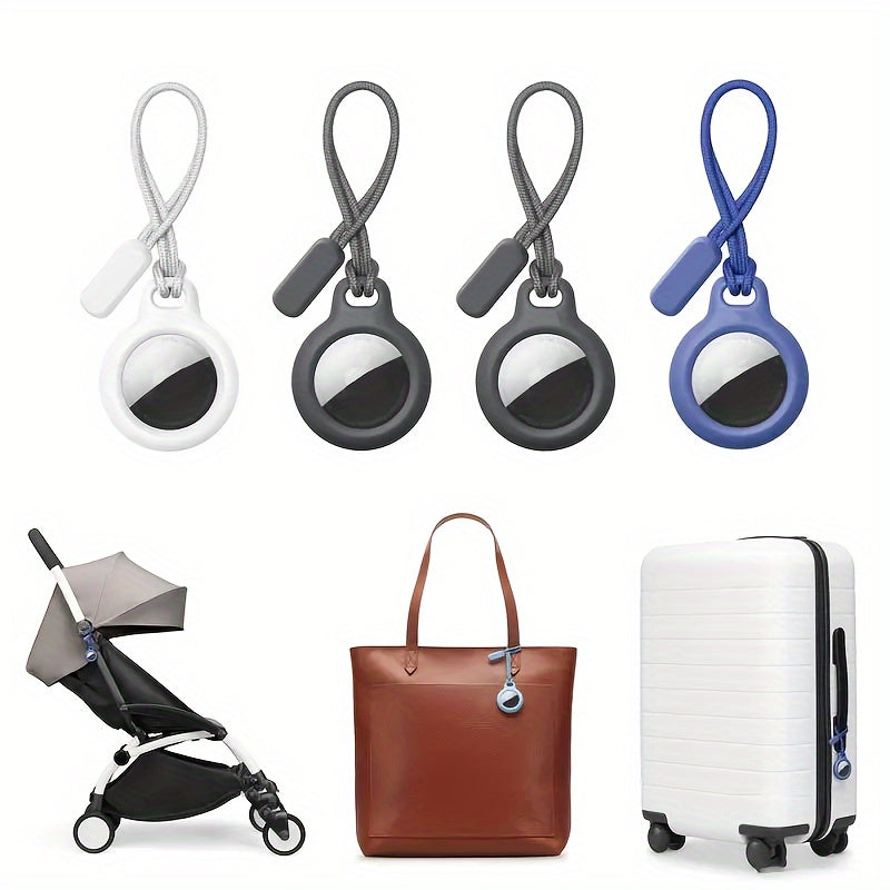 Universal Durable PC AirTag Protective Case with Keychain Anti-Scratch Bumper