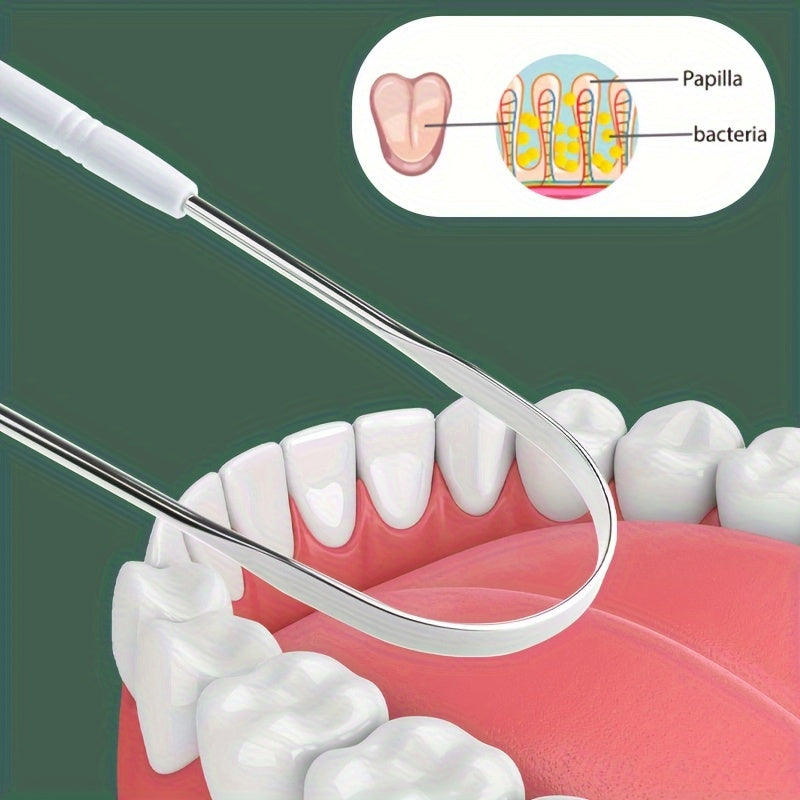 Unisex Stainless Steel Tongue Cleaner Durable Metal Mouth Freshener