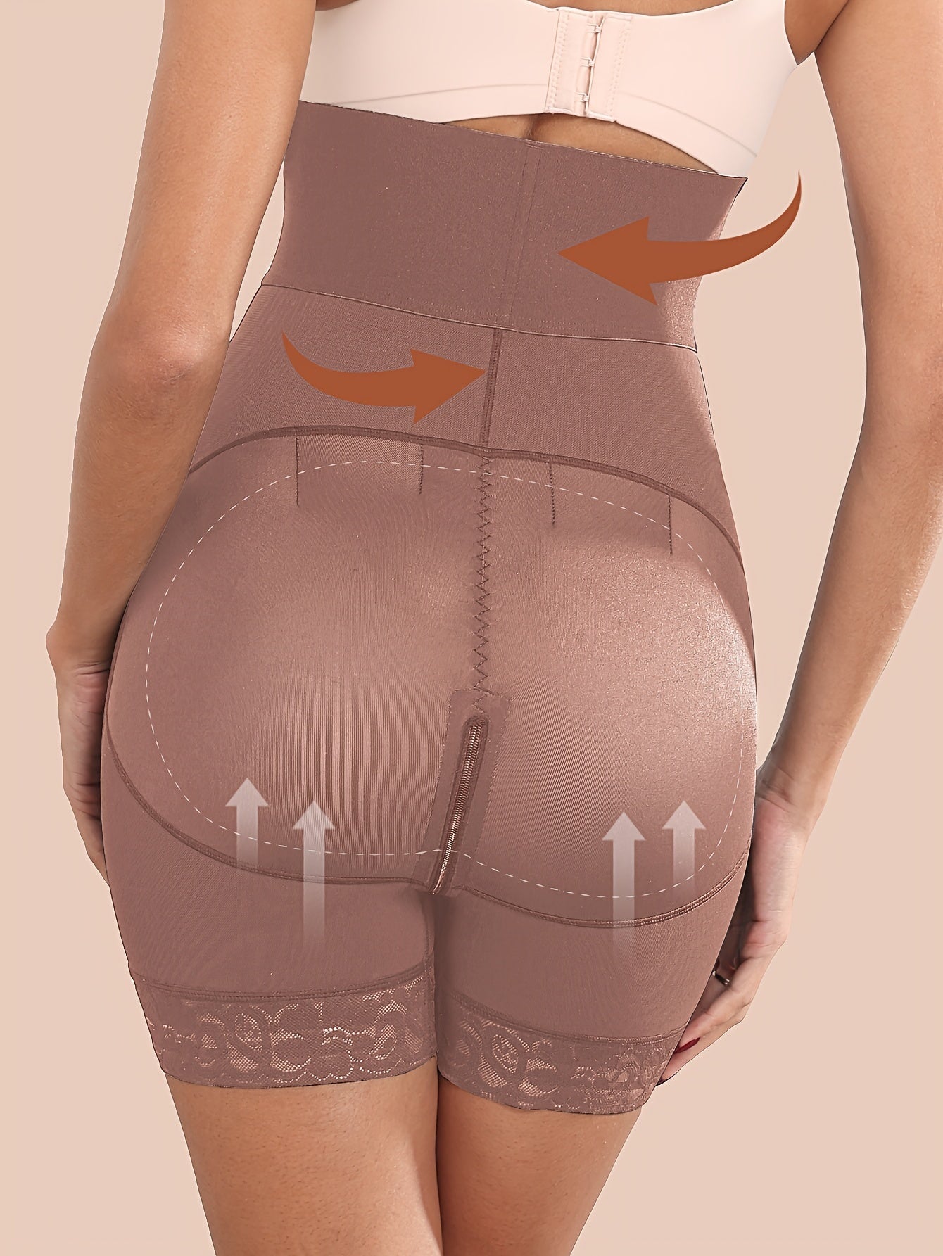 Women's High Waist Shapewear Shorts for Postpartum Recovery Butt Lifting Leg Slimming Elastane Nylon