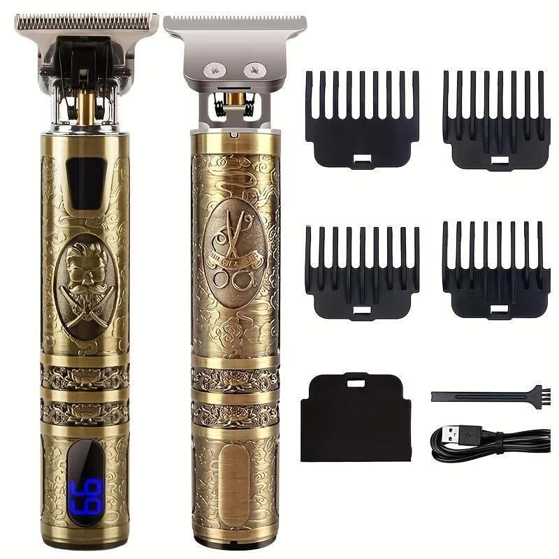 Men's Electric Hair Clipper with Rechargeable Lithium Battery and Adjustable Combs