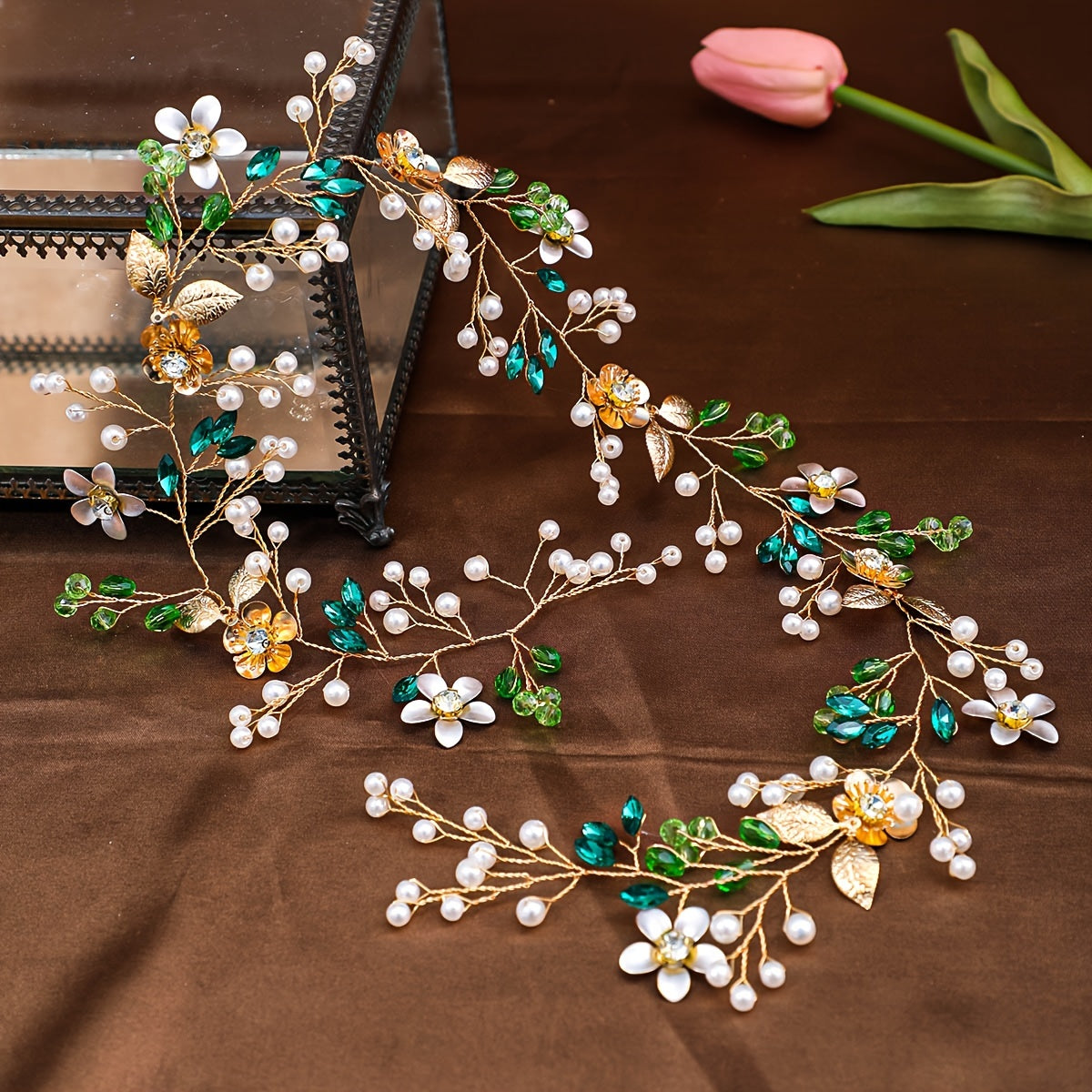 Bridal Hair Vine with Pearls and Rhinestones for Wedding and Bridesmaids