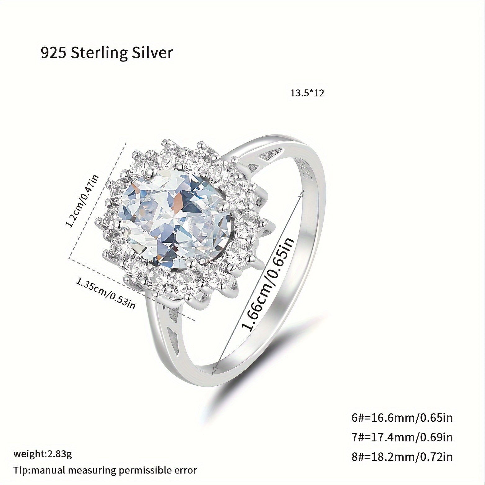 Sterling Silver Jewelry Set with Necklace Ring Earrings Zirconia Multiple Colors