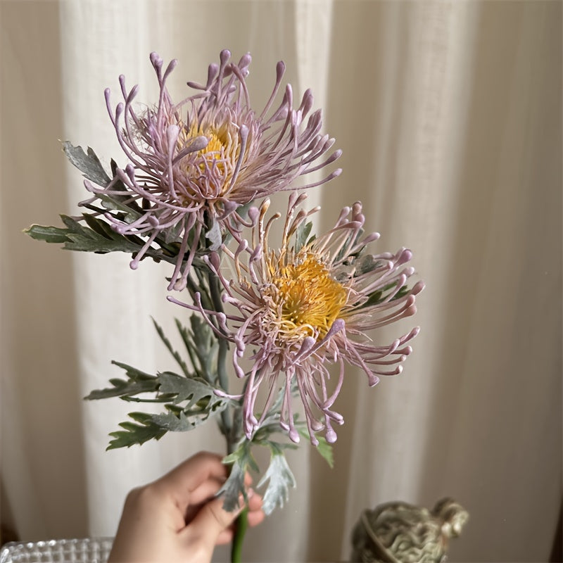 Artificial Chrysanthemum Flower with 2 Blooms for Weddings Home Decor and Photography Props