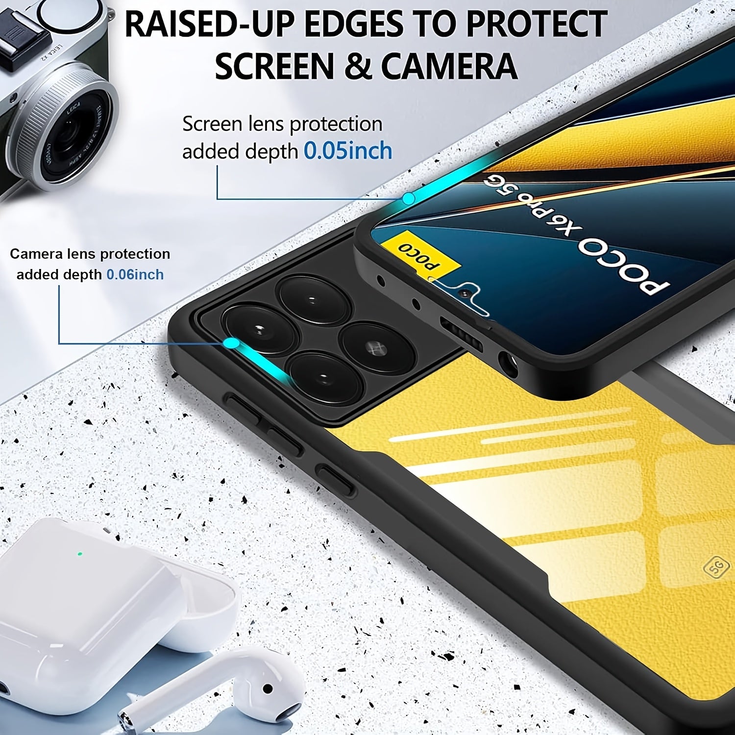 360 Full Body Shockproof Phone Case for Xiaomi POCO Series with Built-in Screen Protector