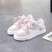 Women’s Fashion Sneakers Low Top Lace-Up Casual Shoes All-Season Man-Made