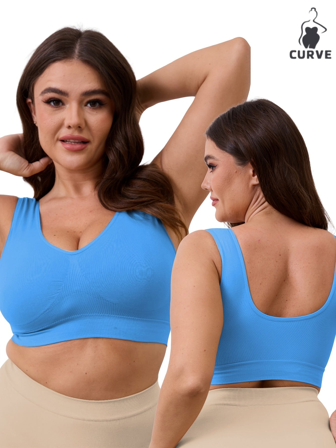 Women's Plus Size Seamless Breathable Sports Bras for Yoga Running 0XL-5XL