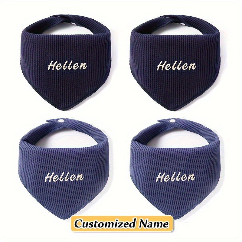 Set of 4 Children's Saliva Towels with Triangle Towel and Adjustable Mouthguard Soft Breathable Natural Material