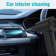 Rechargeable Cordless Air Duster and Vacuum Cleaner Multi Nozzles Black