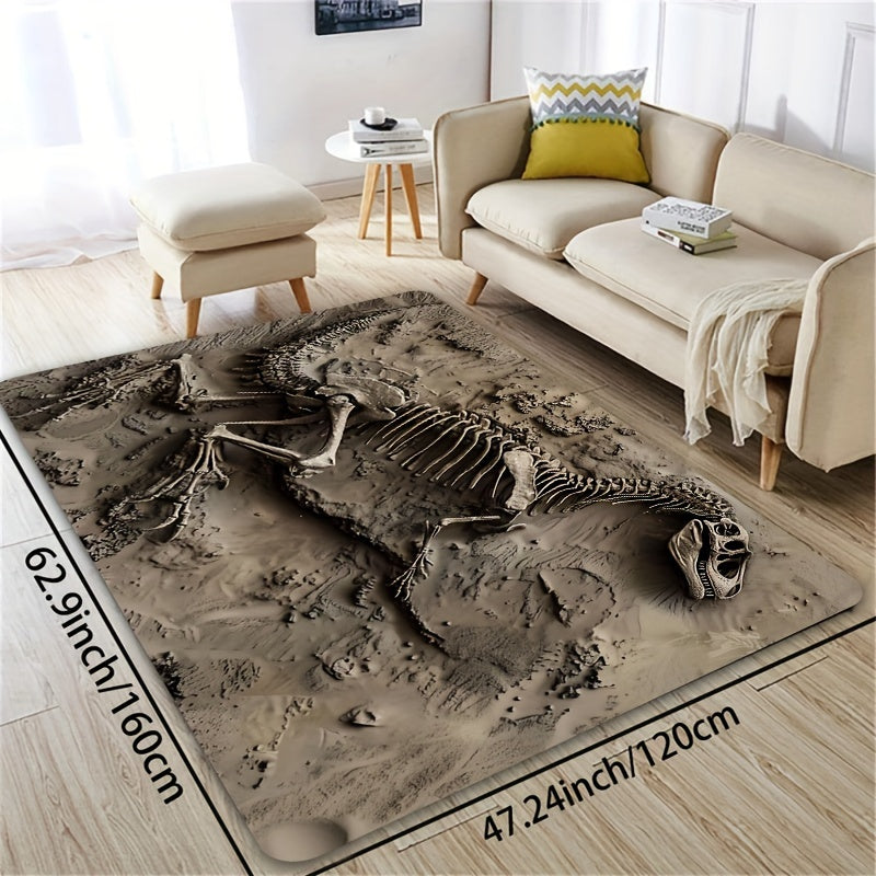 Dinosaur Fossil Area Rug Thick Soft Machine Washable Indoor Decor Mat