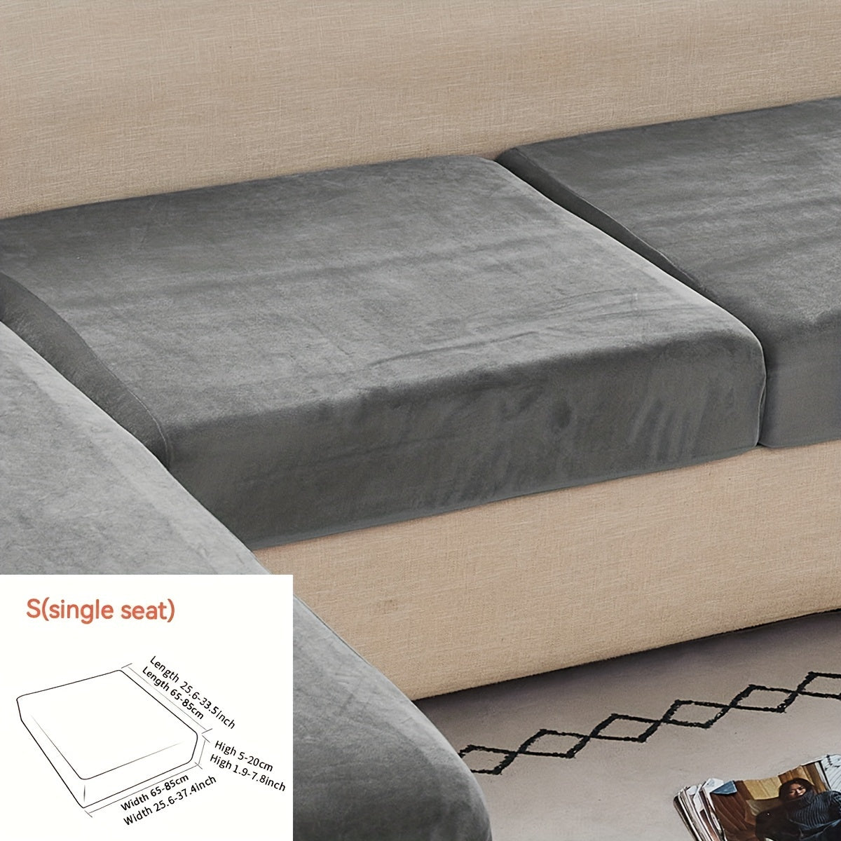 Velvet divan qopqog'i qishda issiqlik, changga chidamli, elastik, to'liq qamrov, sirpanishga qarshi, mushuk chizishiga chidamli