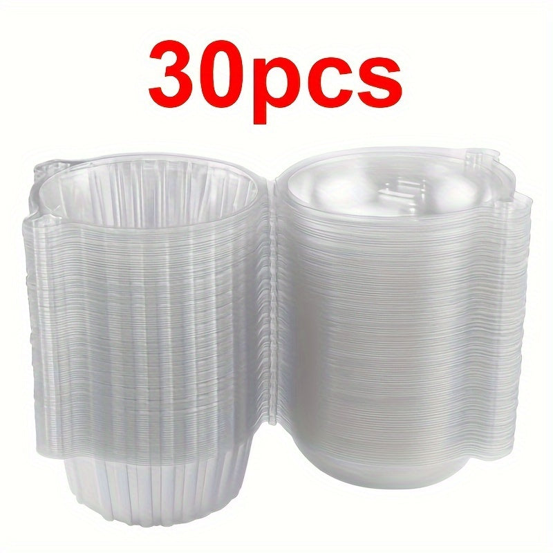 Disposable Clear Plastic Cupcake Containers with Flip Top Closure, 10 20 30 Pack