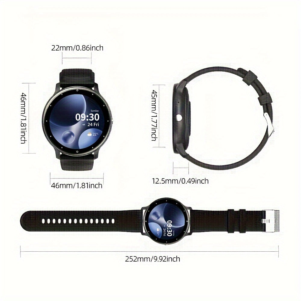 Men's Smart Watch 2024 Full Touch Screen Fitness Tracker Wireless Connectivity for Android iPhone