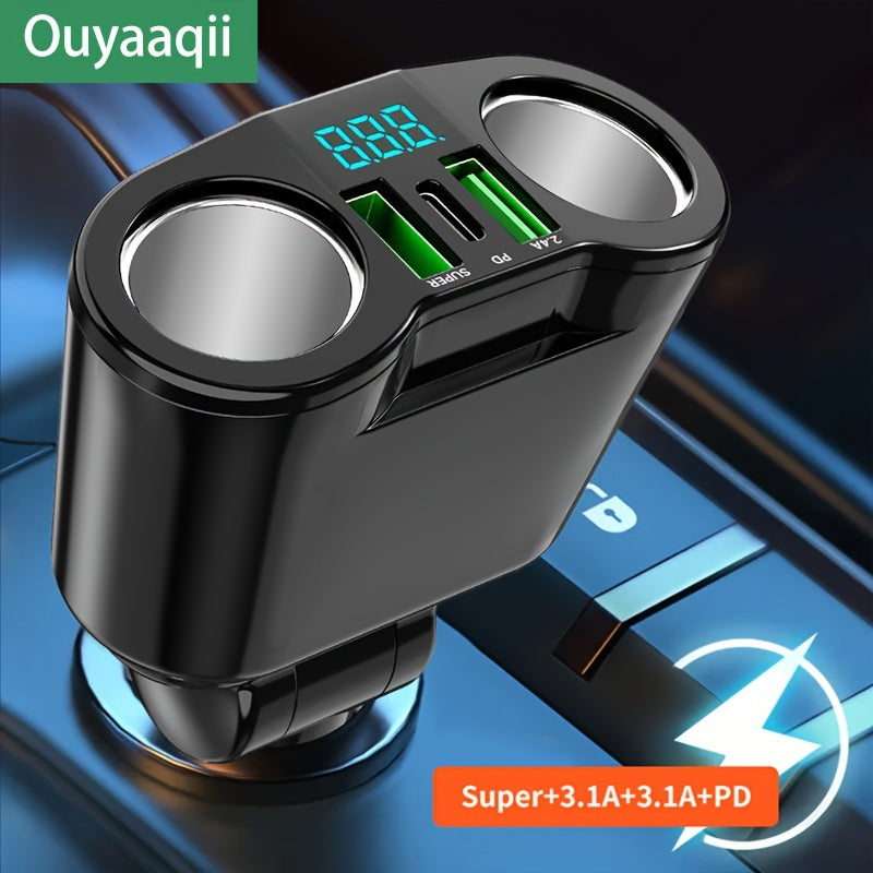 5-in-1 Car Charger Adapter Fast Charging PD USB Universal Power Mode for Car Electrical Appliances
