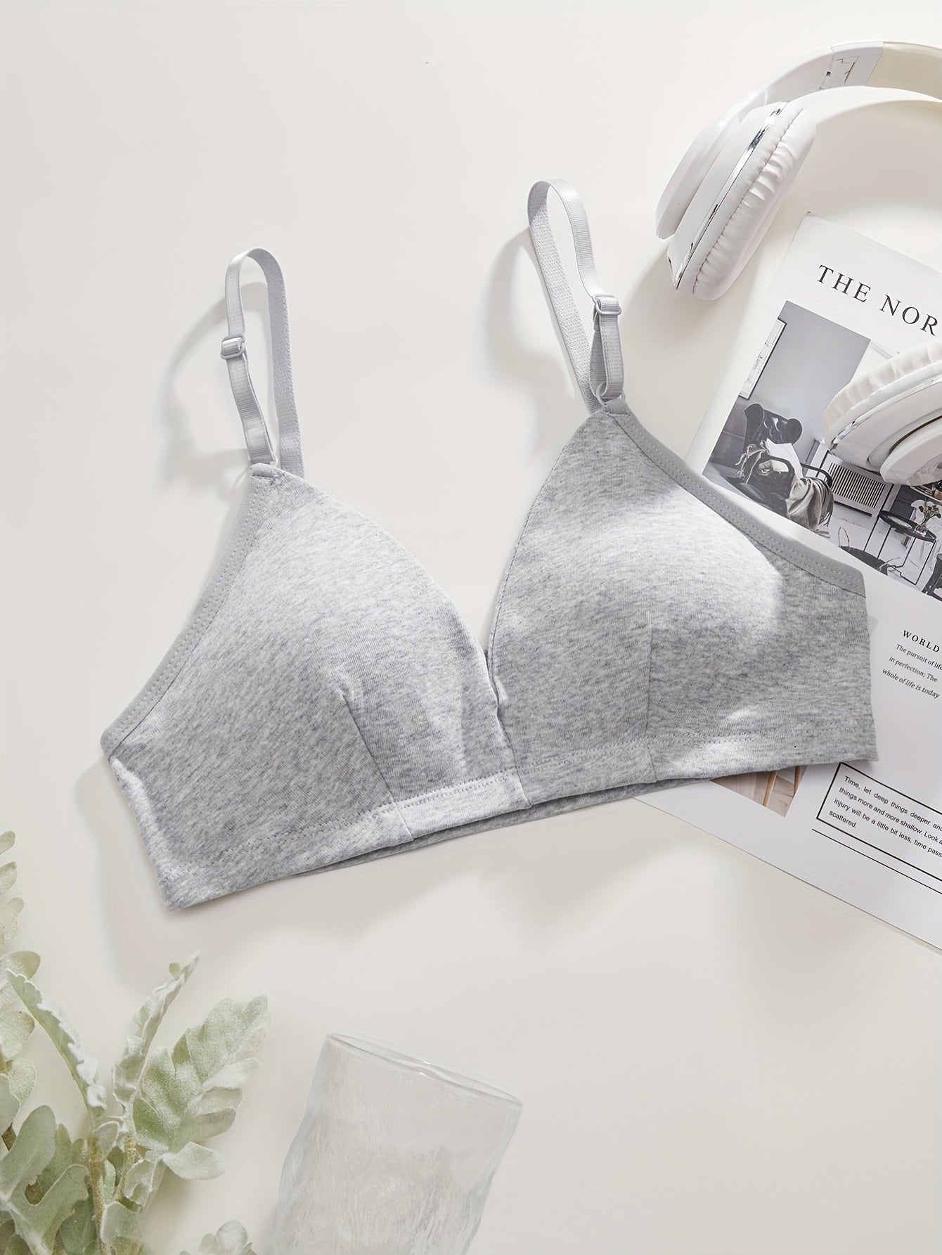 Women’s Wireless Bralette with Removable Pads Breathable Solid Color