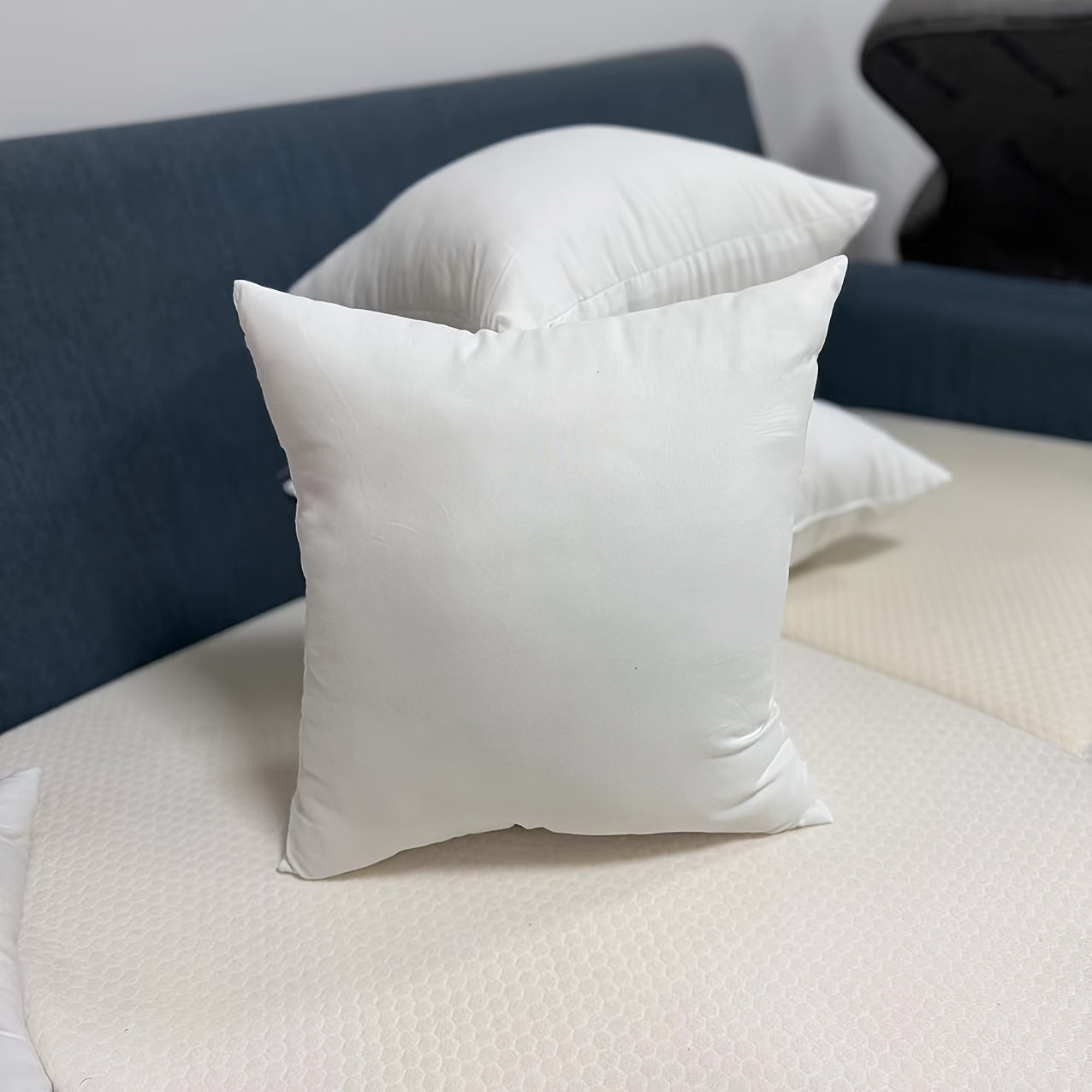 Set of 2 White Pillow Inserts for Sofa Bed and Living Room Decor