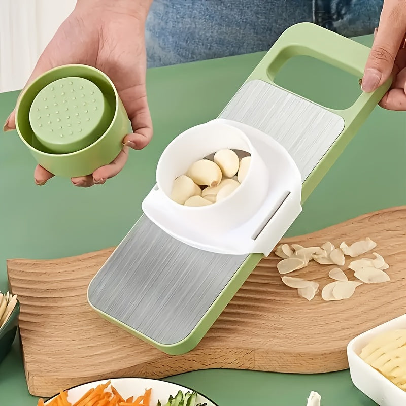 7-Piece Vegetable Cutter Set with Basket and Carrot Grater Plastic Kitchen Tool