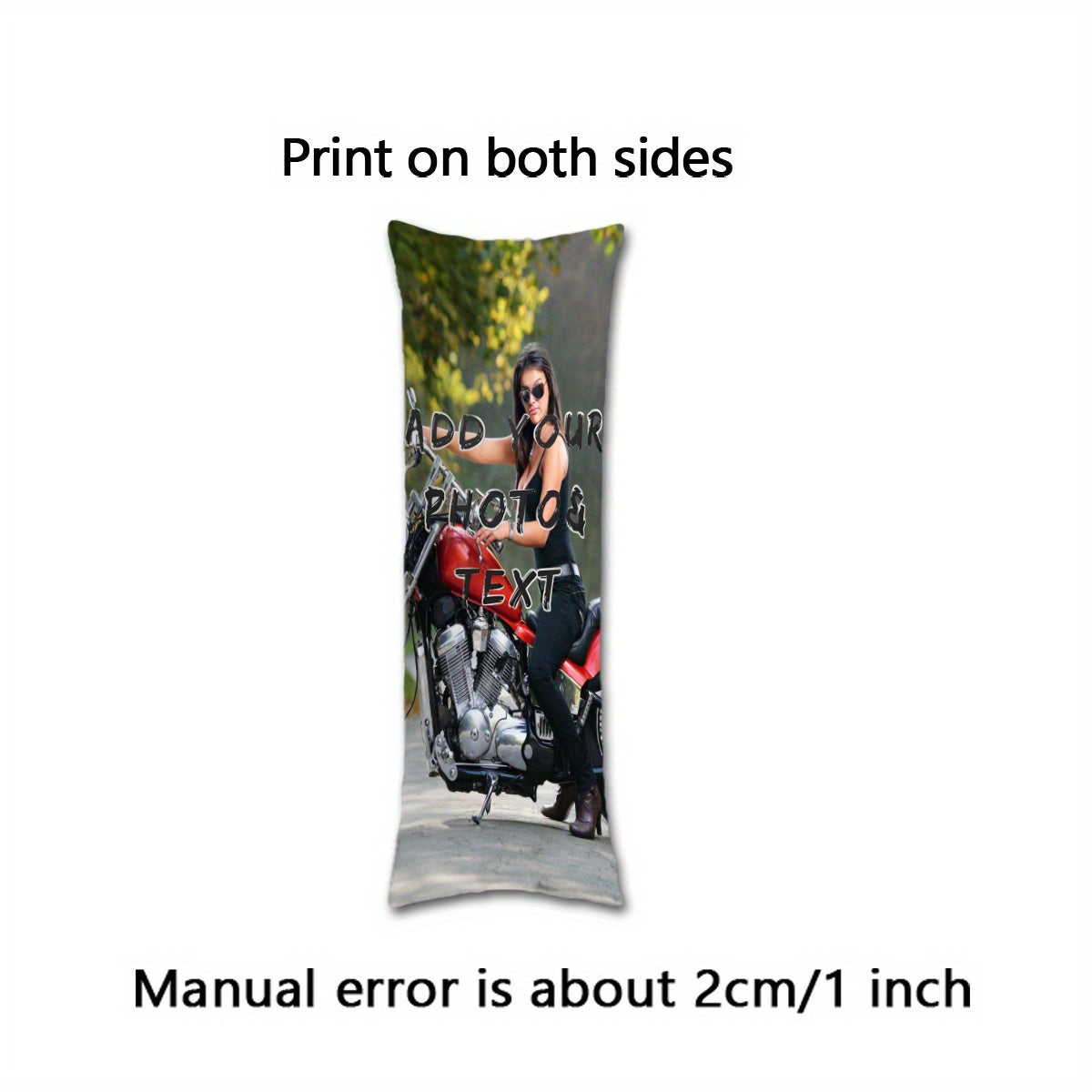 Индивидуальный чехол для сверхдлинной подушки - персонализированное фото или текст, ультра-мягкая плюшевая ткань с двусторонней печатью, идеальный рождественский подарок, размер 20"x54"