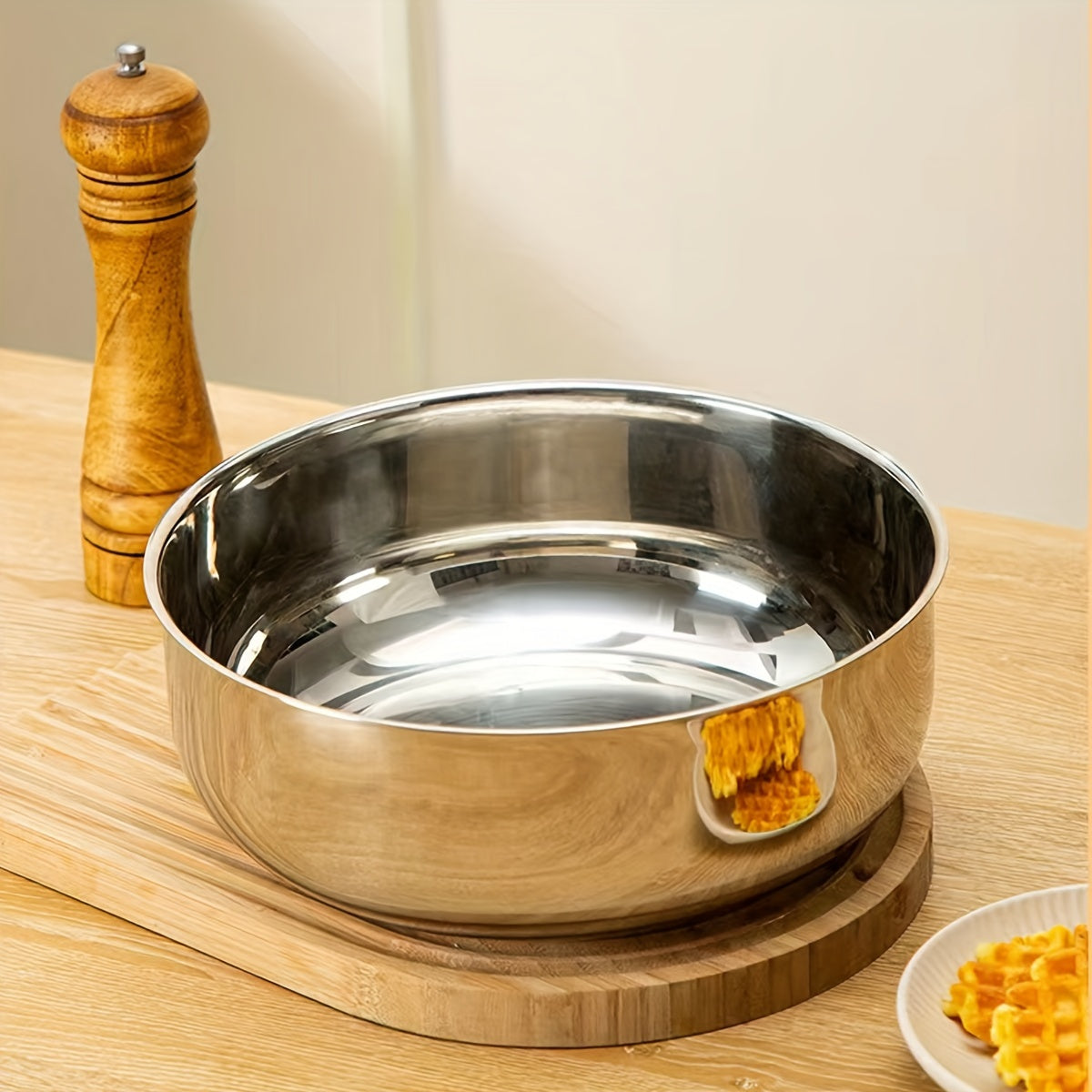 Kitchen Utensil Set with Stainless Steel Basin and Large Kneading Bowl