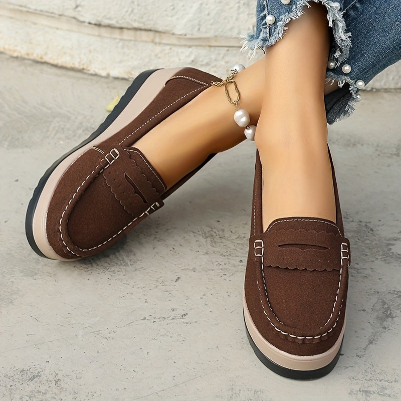 Women's Solid Color Loafers Slip-On Non-Slip Comfort Flats