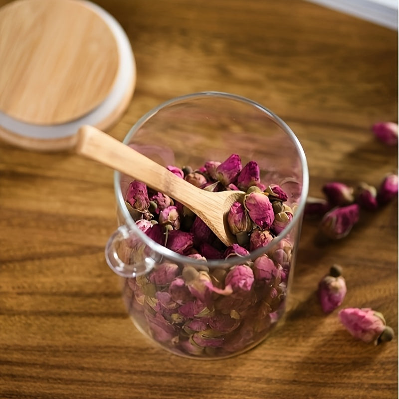 tarro de condimentos de vidrio redondo con tapa, recipiente apilable y a prueba de fugas para especias y organización de cocina