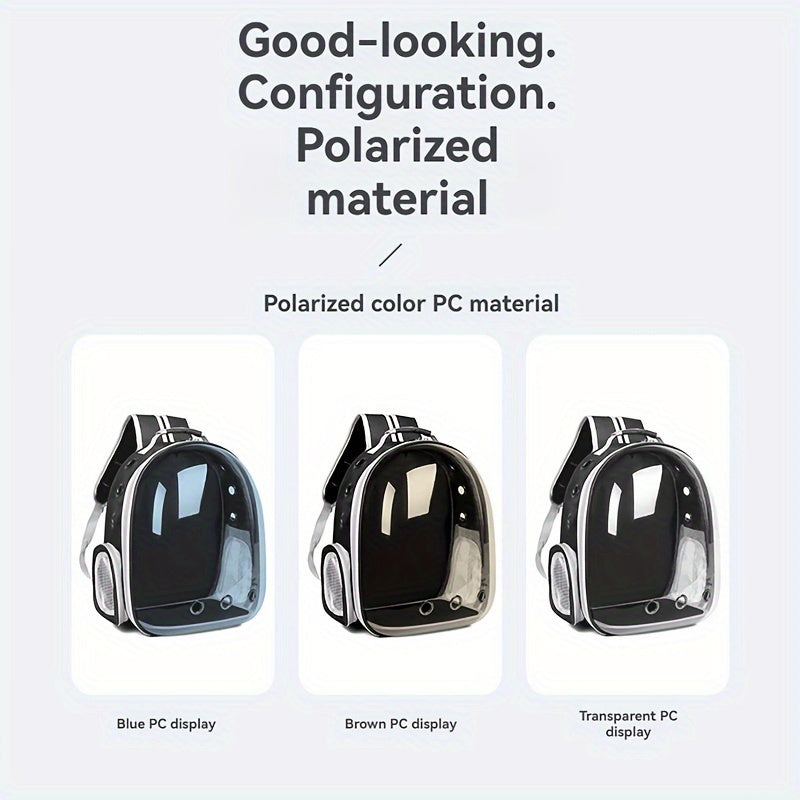 Transparent Cat Backpack Carrier for Large Cats Breathable Zipper Closure Double Shoulder Straps