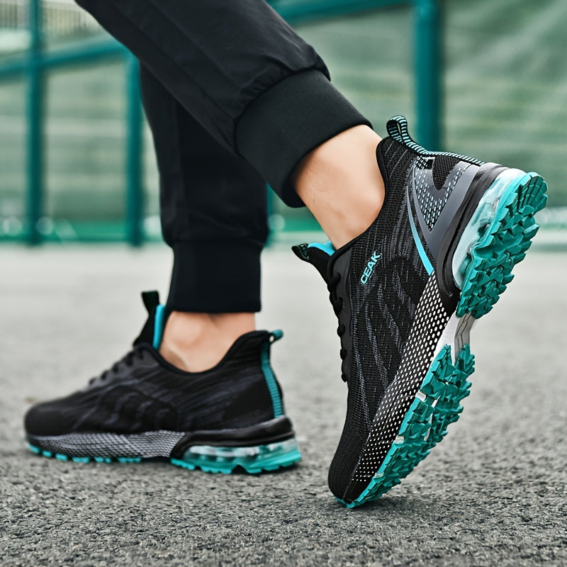 Men's Breathable Lightweight Running Shoes Non-Slip Lace-Up Sneakers for Outdoor Training