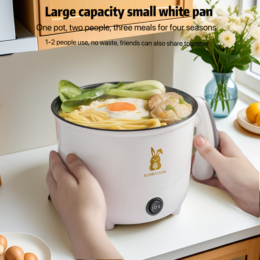 Compact 1.8L Electric Cooker with Dual Fire Power Adjustment for Pasta Noodles Steaks