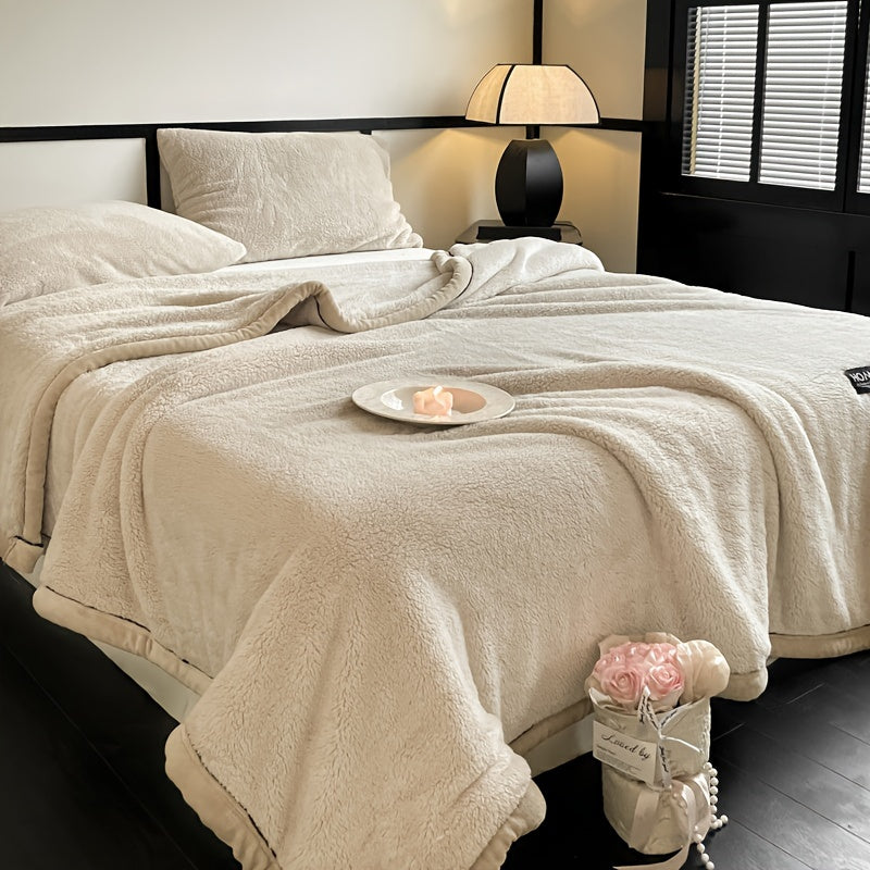 Nautical French Style Stain-Resistant Knit Polyester Bed Blanket All-Season