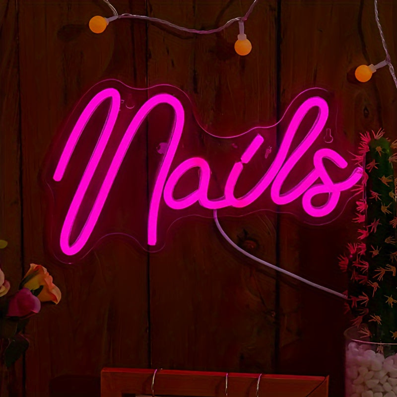 Neon Light Sign for Home Nails Studio Salon Creative Letter Design