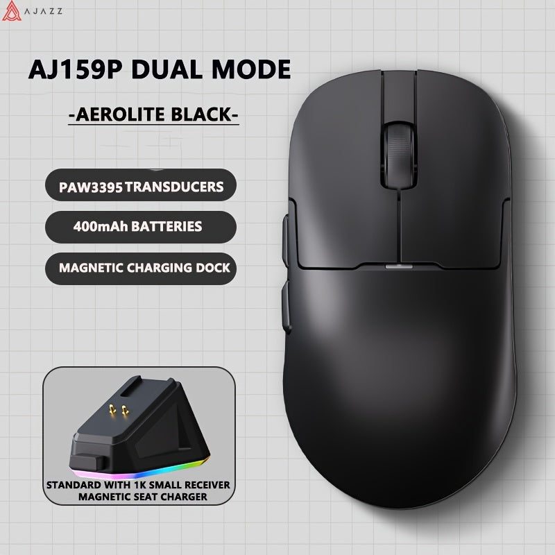 Gaming Mouse with 8KHz PAW3395 Sensor 26K DPI Ambidextrous Lightweight Wireless Wired