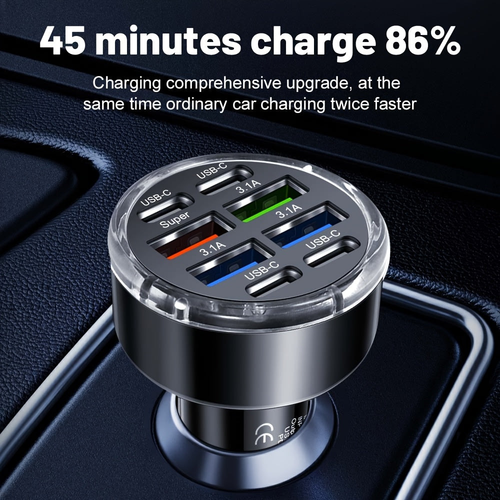Universal 8-in-1 Fast Charger 35W QC3.0 USB-C Car Travel Power Adapter