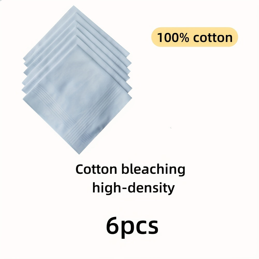 Set of 6 White Cotton Handkerchief Strips for DIY Suits and Crafts