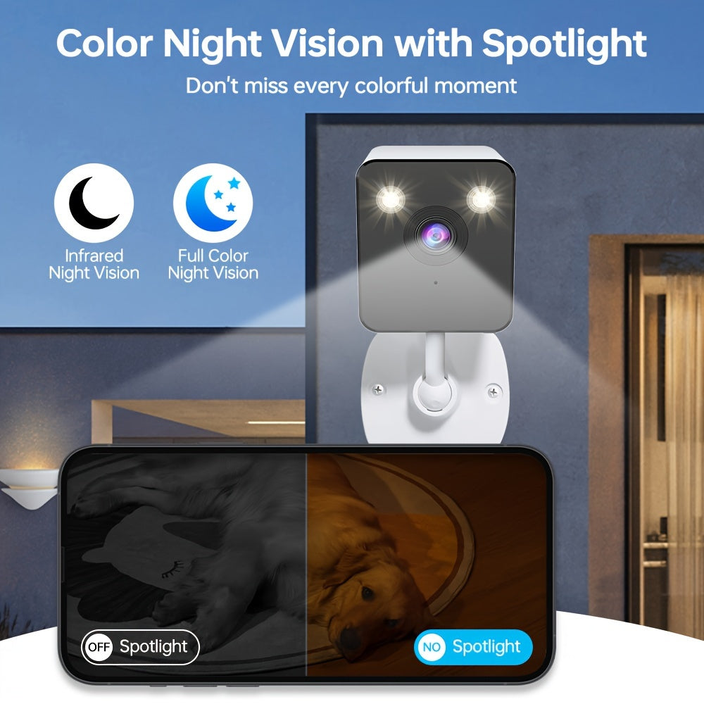 Indoor Security Camera 1080P HD Motion Detection Night Vision Two-Way Audio WiFi