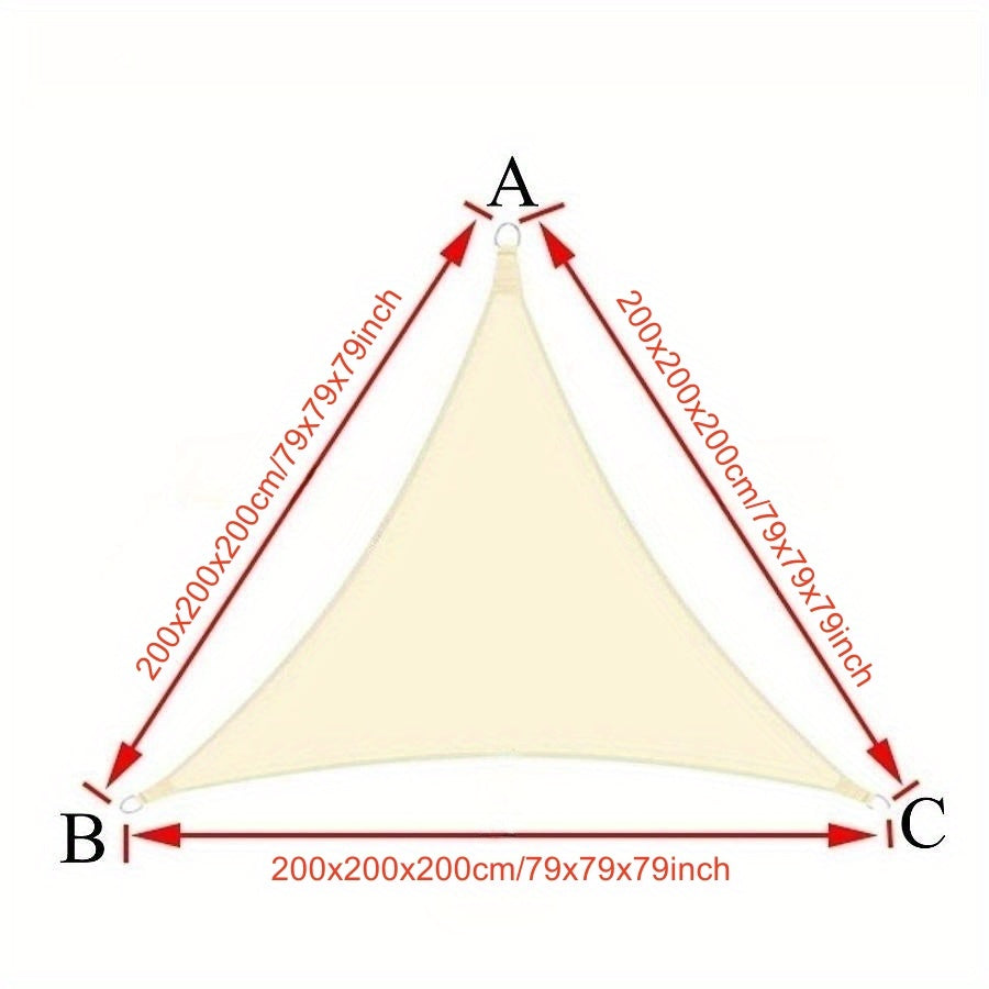Triangle Sun Shade Sail Beige Polyester UV Protection for Outdoor Patio Garden Yard