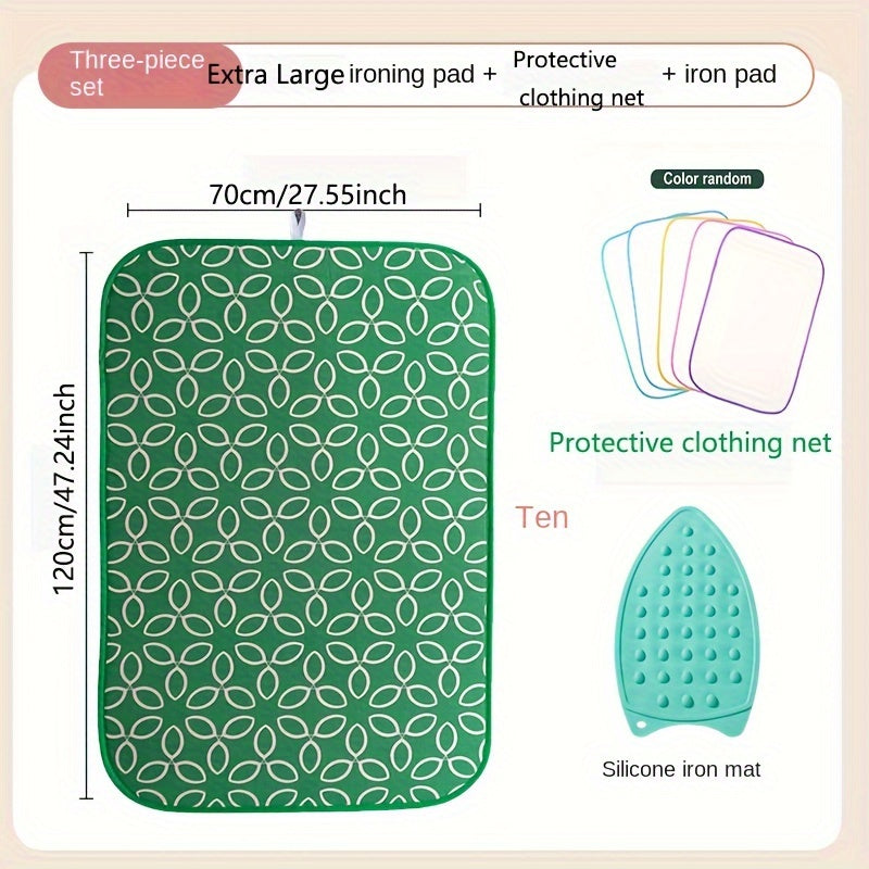 Set of 3 Portable Ironing Mats Waterproof Foldable Heat Insulation for Travel and Home
