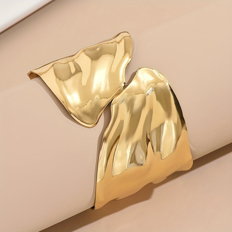 Women's Adjustable Leaf Cuff Bracelet with Geometric Design Minimalist Jewelry