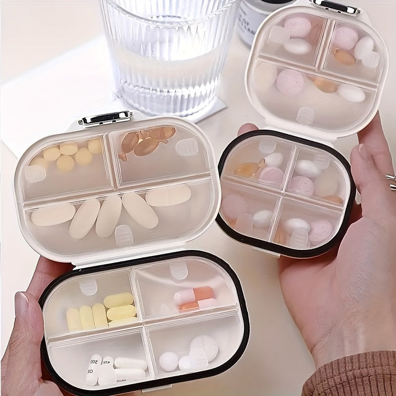 Portable Weekly Pill Organizer with Seven Sealed Compartments for Travel