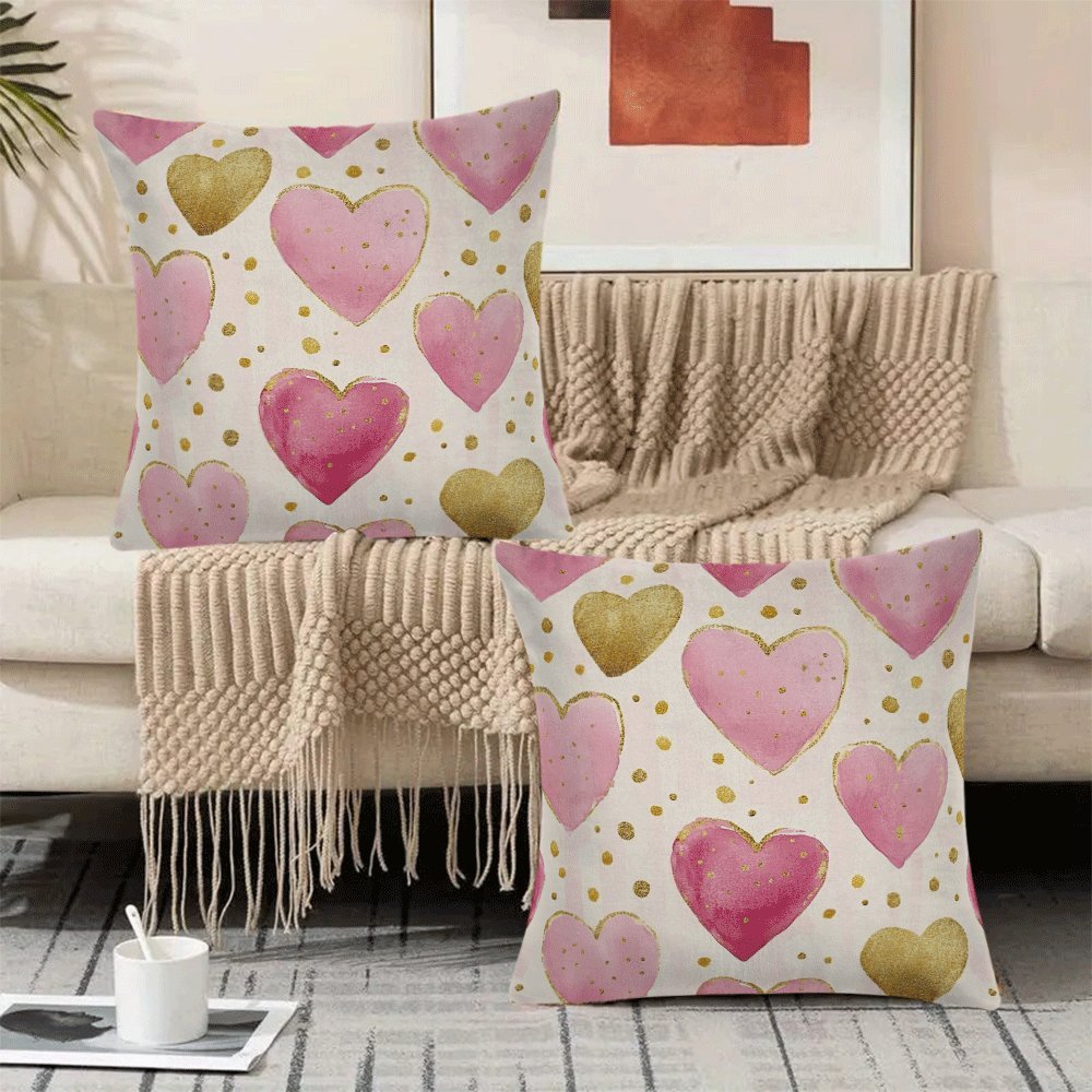 Set of 2 Flannel Pillowcases 45.72x45.72 cm Machine Washable Zipper Closure for All Seasons