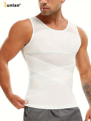 Men's Compression Tank Top Tummy Control Sleeveless Body Shaper Nylon Spandex