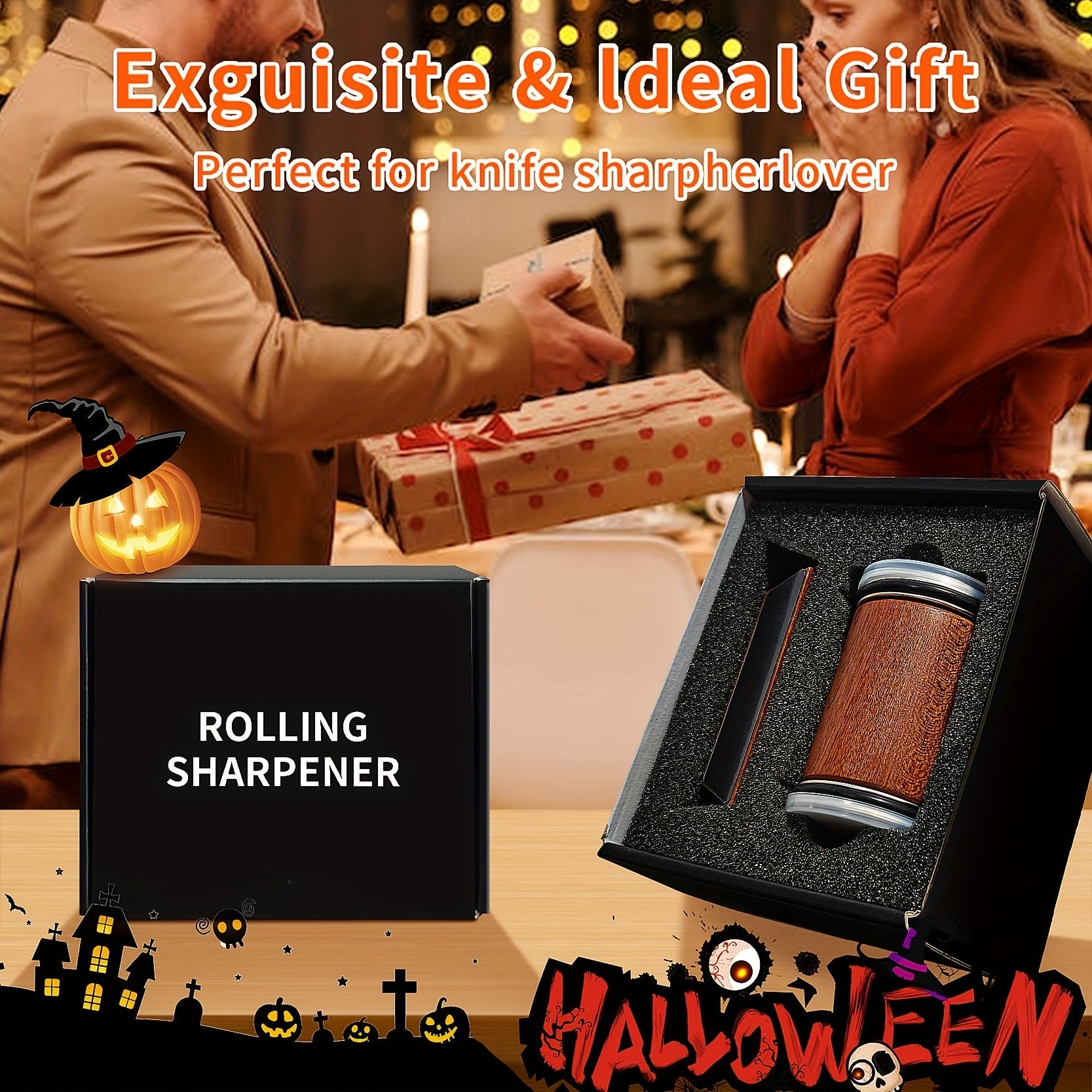 Ceramic Knife Sharpener Kit with Adjustable Angles, Manual, Household Use