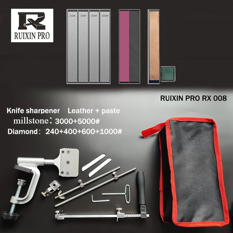 Sistema de afilado de diamantes para cuchillos con cortador de ángulo fijo y juego de piedras manual, incluye tira de cuero para cuchillos de cocina y caza, no eléctrico, versátil