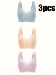 Women's Plus Size Sports Bra Seamless High Support Mesh Backless Black