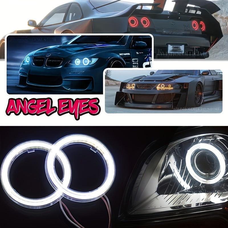 Luz de halo LED de ojo de ángel para coche y motocicleta de 60mm/2.3in universal para 12V