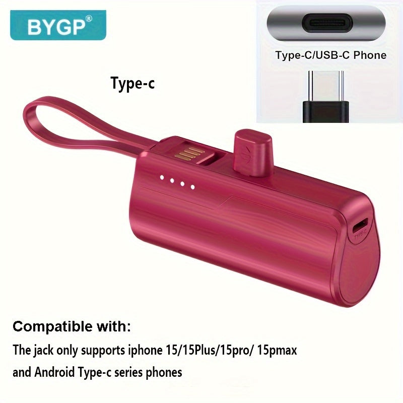5000mAh Mini Portable Power Bank for iPhone and Android USB-C Charger