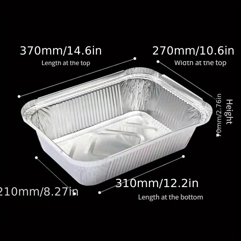 Qog'oz qopqog'li to'rtburchak alyuminiy folga non pishirish panlari, 10 ta, bir martalik pishirish plastinalari, tortlar, brownies, go'shtli piroglar uchun, 37cm x 27cm